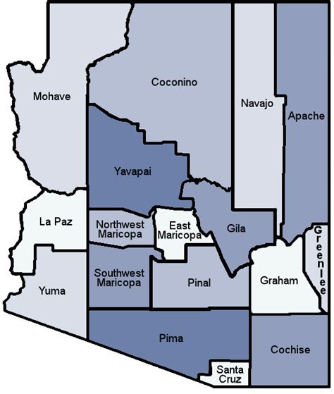 Image result for Arizona County Map