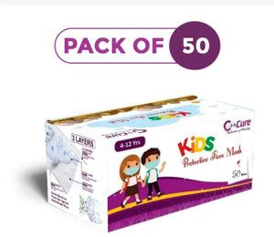 C-Cure Kids 3 Ply Disposable Face Mask for Boys & Girls, Suitable for ...