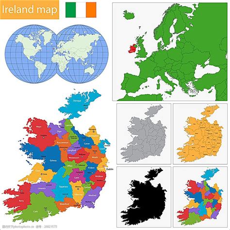 爱尔兰地图版块图片-图行天下素材网