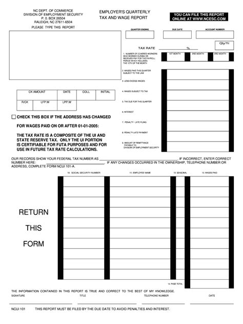 NC NCUI 101 Form - Fill Online, Printable, Fillable, Blank - pdfFiller