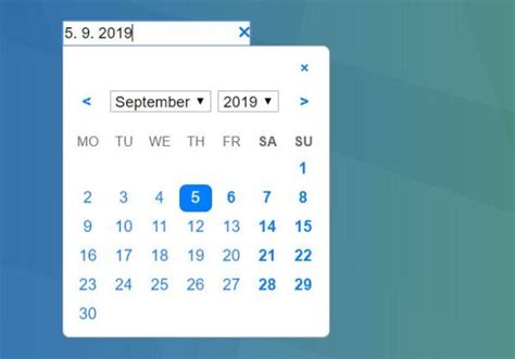 HTML Date PICKER 的图像结果