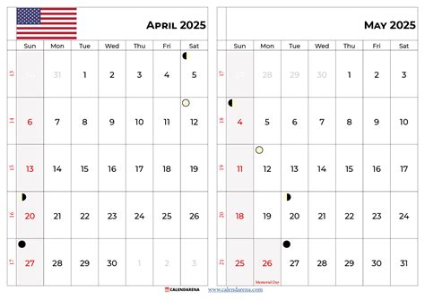May 2025 Calendar With Holidays USA