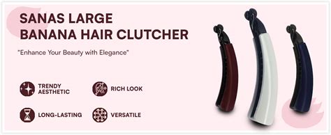 Sanas (1Pc) Large Banana Hair Clip Self Lock Acrylic Glossy Finish ...