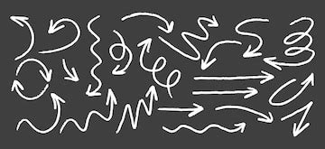 Chalk arrow doodle crayon brush line stroke sketch pencil texture line ...