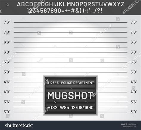 Mugshot Template Police Lineup Mugshot Board Stock Illustration 1808559946