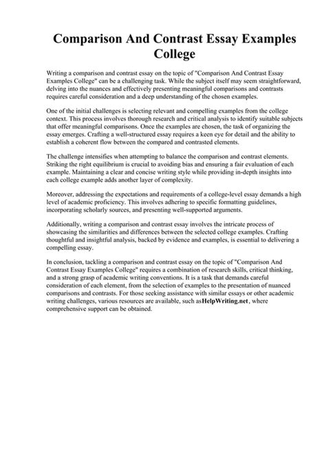 Image result for Comparison and Contrast Examples