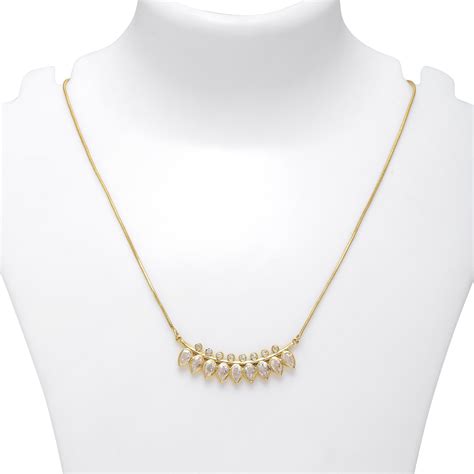 Gold Plated Leaflet Silver Necklace