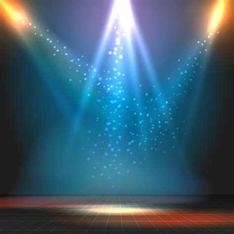 Show or dance floor vector background with spotlights. party or concert ...