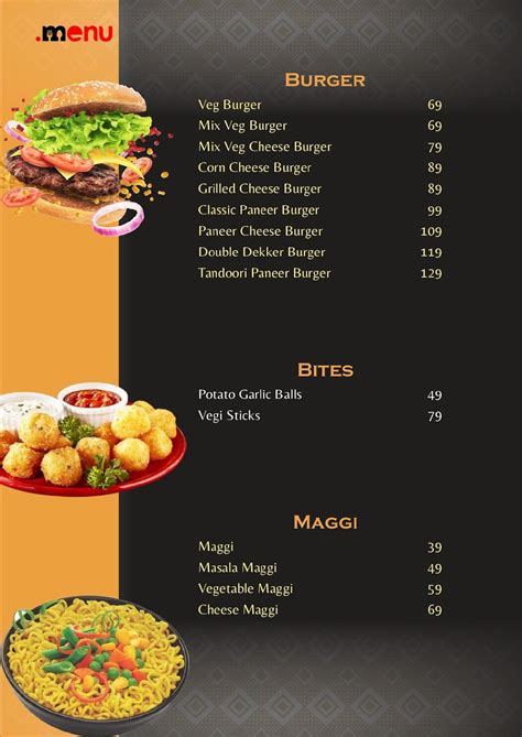 Menu at Sam's Cafe, Malkapur