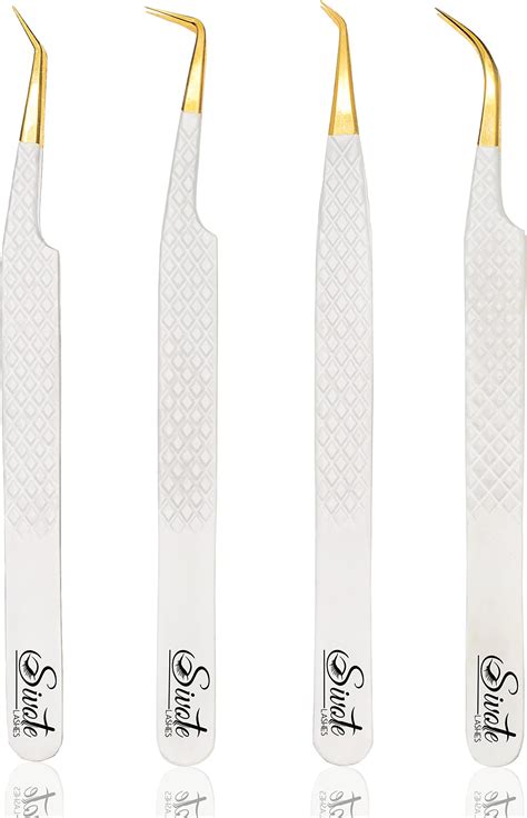 Amazon.com : Ms.Queen Lash Tweezers for Eyelash Extensions,Fiber Tip ...