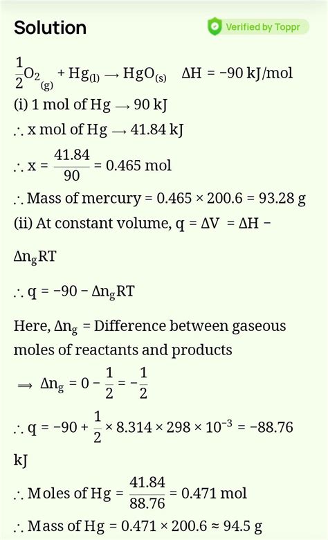 Calculate the mass of mercury which can be liberated from HgO at 25^C ...