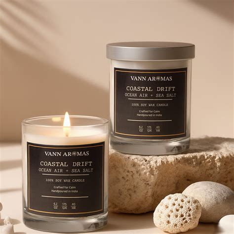 Coastal Drift – Ocean Air + Sea Salt, Frosted glass, 175 gm – Vann Aromas