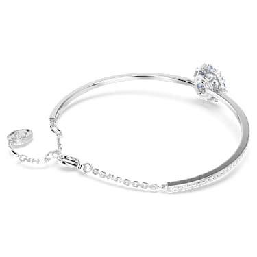 Brazalete Idyllia, Flor, Azul, Baño de rodio | Swarovski