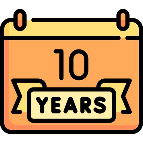 10 years - Free time and date icons