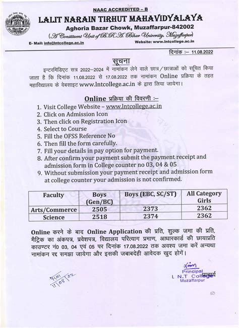 Notices | LNT College, Muzaffarpur, Bihar - Notice
