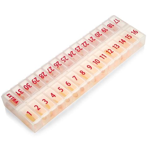 Amazon.com: Large Pill Organizer Monthly 32 Compartments - 30 Day Pill ...