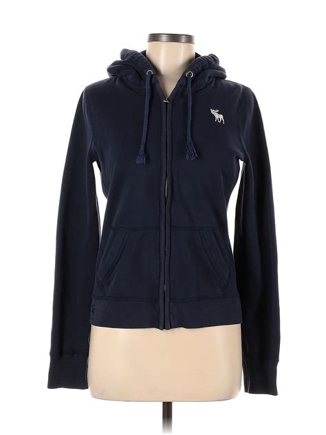 Abercrombie & Fitch Solid Navy Blue Zip Up Hoodie Size L - 69% off ...