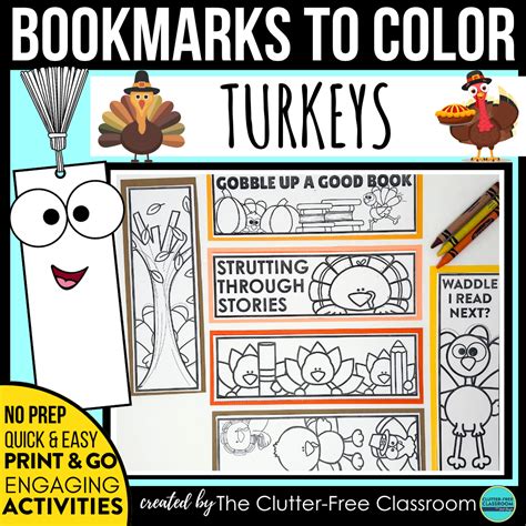 Turkey Bookmarks for Elementary Students to Color - 2026 - Teaching ...