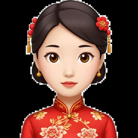 Chinese person in a red cheongsam emoji | AI Emoji Generator