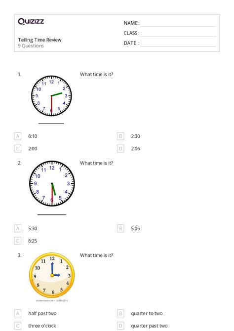 50+ Time to the Quarter Hour worksheets for Kindergarten on Quizizz ...