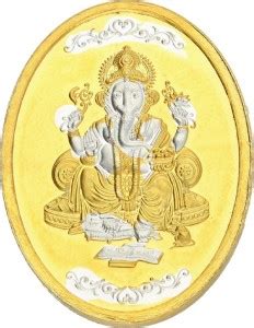 JPearls 5 Grams Designer Oval Ganesh Pure Silver coin S 999 5 g Silver ...