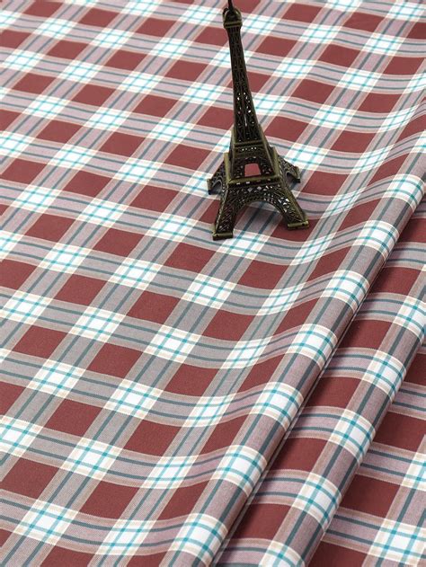 Ramraj Cotton Brown & White Checked Shirt Fabric Cascade