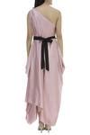 Buy Nautanky Pink Satin One Shoulder Gown Online | Aza Fashion.