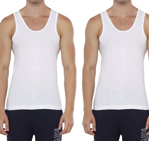Rupa Jon Folding Round Neck Men's Vest - 80 cm (S) - White: 2 Piece ...