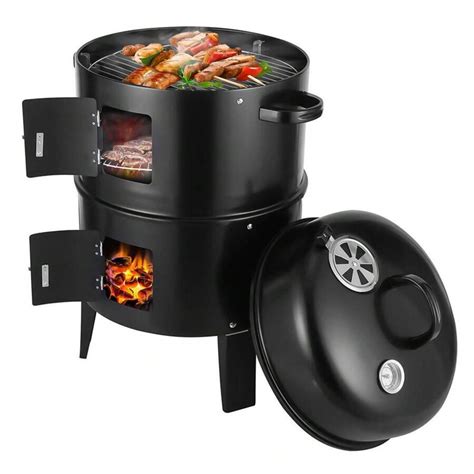 Outdoor Smoker BBQ Grill, Portable Roaster Pellet BBQ Meat Cookerm ...