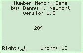 Number Memory Game 89 - ticalc.org