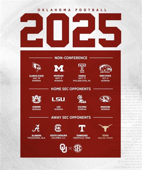 Printable Ou Football Schedule 2025 2026