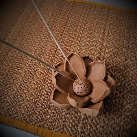 3-D Lotus Incense Stick Holder – Terracotta by Sachii
