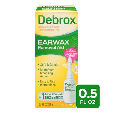 Debrox Ear Wax Removal Drops, Gentle Microfoam Ear Wax Remover, 0.5 fl ...