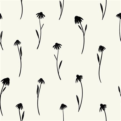Premium Vector | Seamless vector pattern with silhouettes of flowers. vector silhouettes of daisies