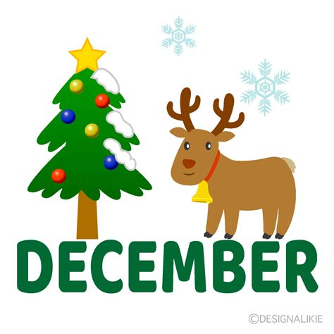 Christmas Tree and Snow December Clip Art Free PNG Image｜Illustoon