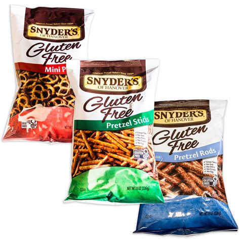 SNYDER'S Gluten Free Pretzels - Variety Pack - Rods, Mini, Pretzel ...