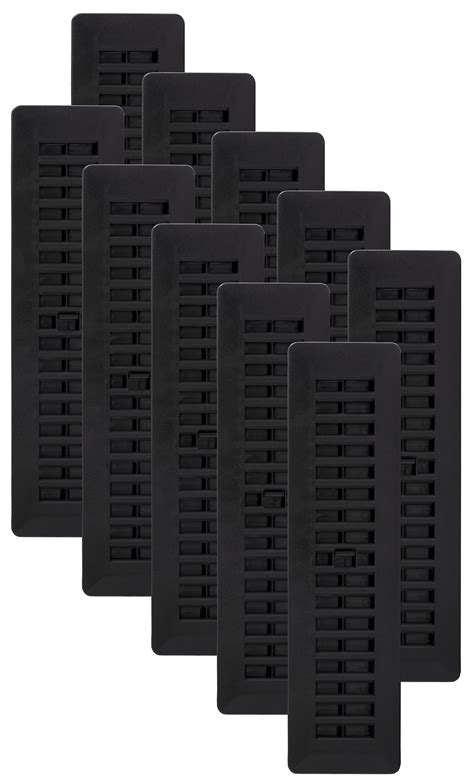 Snapklik.com : Decor Grates PL212-BLK-10 Louvered Plastic Floor Register