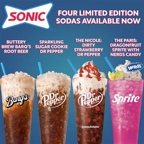 Snackolator | Sonic has FOUR limited soda flavors and you better grab ...