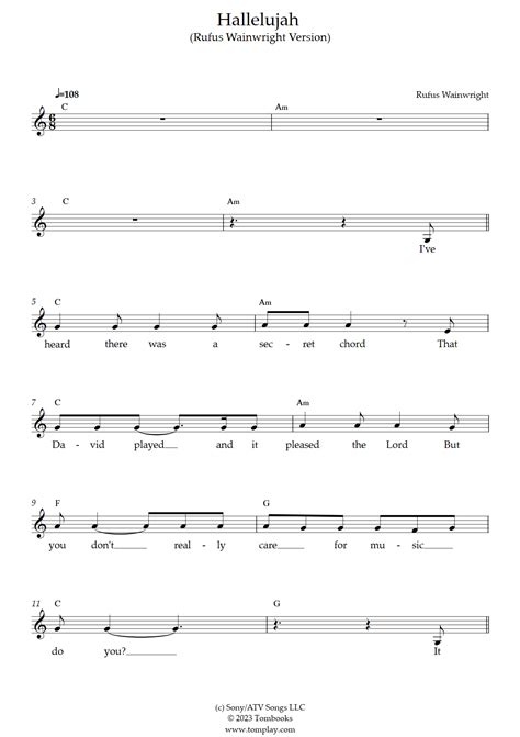 Hallelujah - Easter Version - Free Sheet Music PDF
