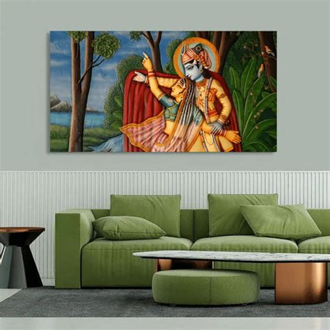 Premium Radha Krishna Brindavan Canvas Wall art – ClassyArtZ.com