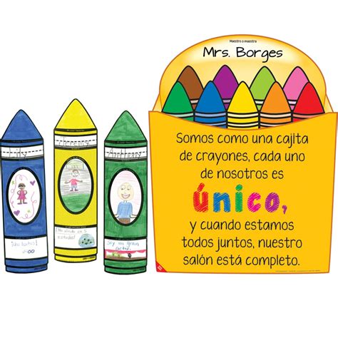 Ready-To-Decorate® Kit de Bienvenida crayones de colores (Spanish Crayon Welcome Kit) - 1 poster ...