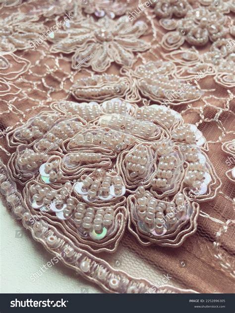 Embroidery Beads Sequins Pink Lace Stock Photo 2252896305 | Shutterstock