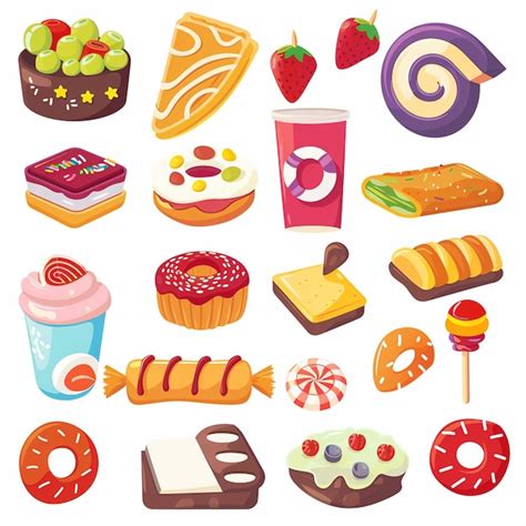 Snack food vector illustration cartoon design isolated background meal ...