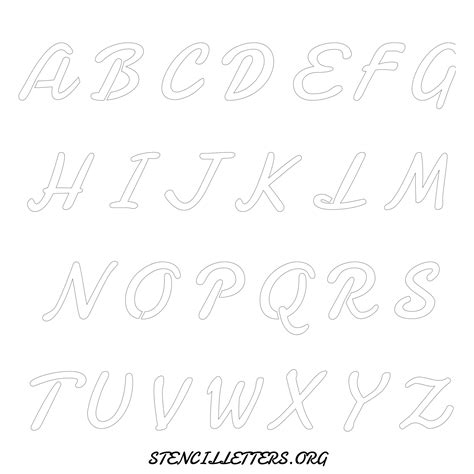 Free Printable Uppercase Letter Stencils Design Style 139 Cursive ...