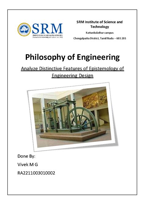 Analyzing Epistemology in Engineering Design: Distinctive Features ...