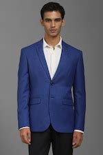 Buy Men Blue Slim Fit Check Formal Blazer Online - 39734533 | Louis ...