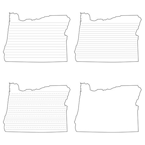 Modelo de escrita em formato de mapa do Oregon | Artes com papel