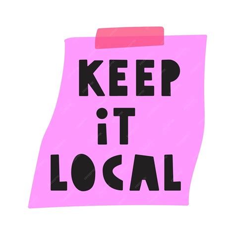 Premium Vector | Keep it local Paper note with sticky tape Vector ...