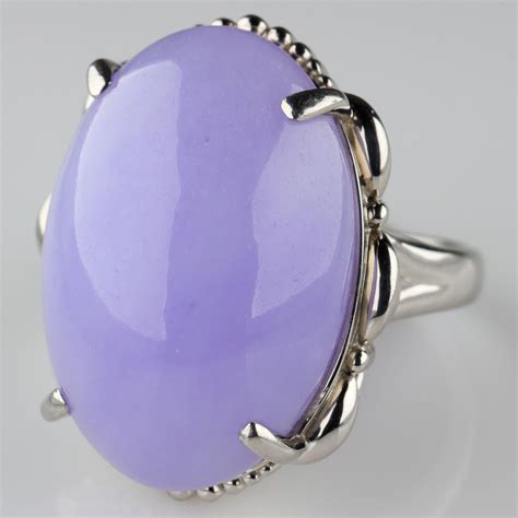 Lavender Jade Ring in Platinum Certified Untreated, Rare at 1stDibs | lavendar jade ring ...