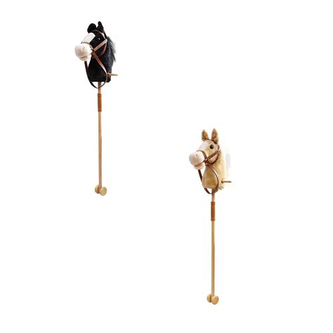 LKWLPD 2Pcs Horse Toys Kids' Stick Horses Stick Horse Plush Handcrafted Hobby Horse on a Stick ...